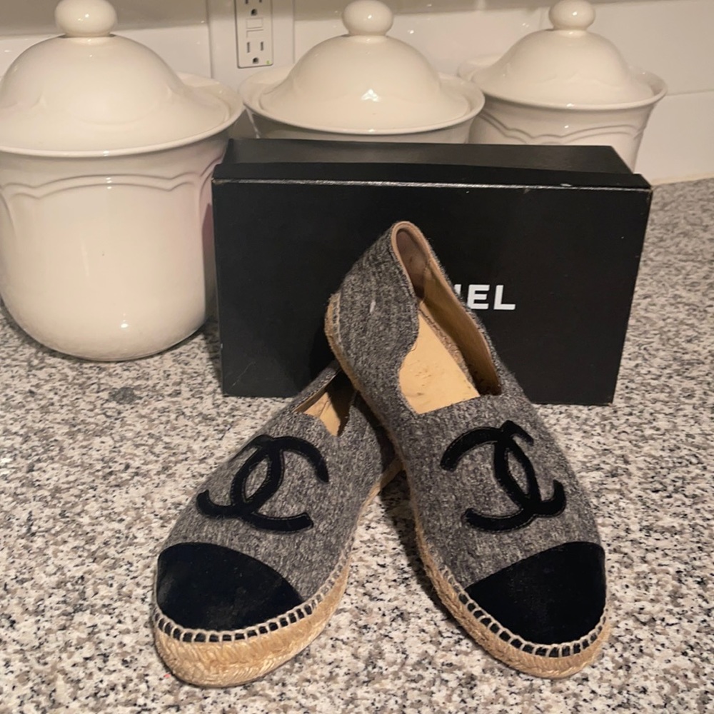 Chanel Velvet & Felt Espadrilles Shoes